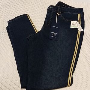 Charter Club Womens Stretch Slim Tummy Smooth Jeans Blue Size 14w